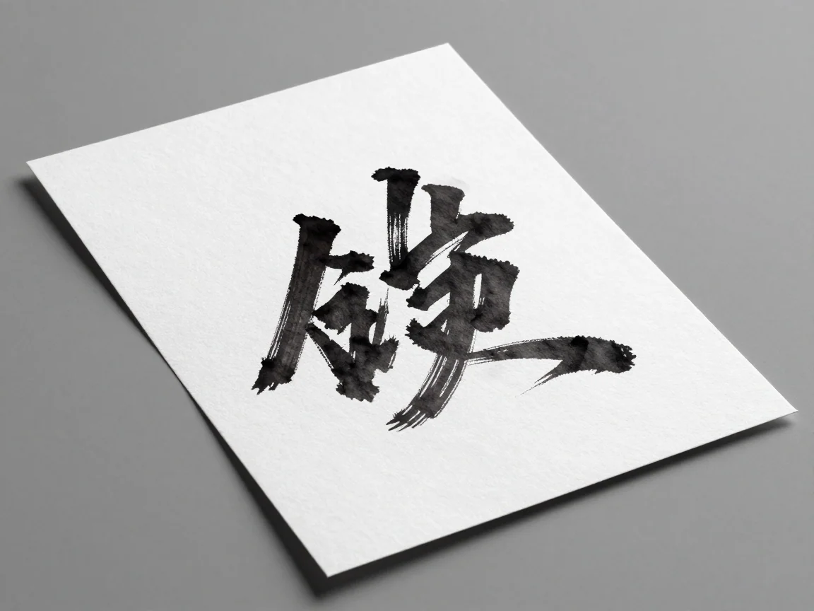 A signature-like mark on paper with uneven lighting and a soft shadow.