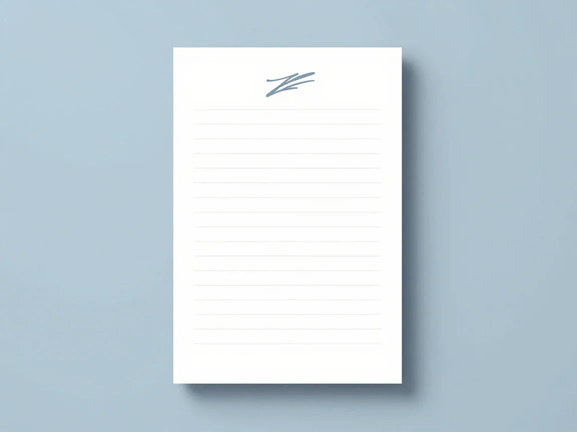 A fictional signature mark placed into a blank document layout.