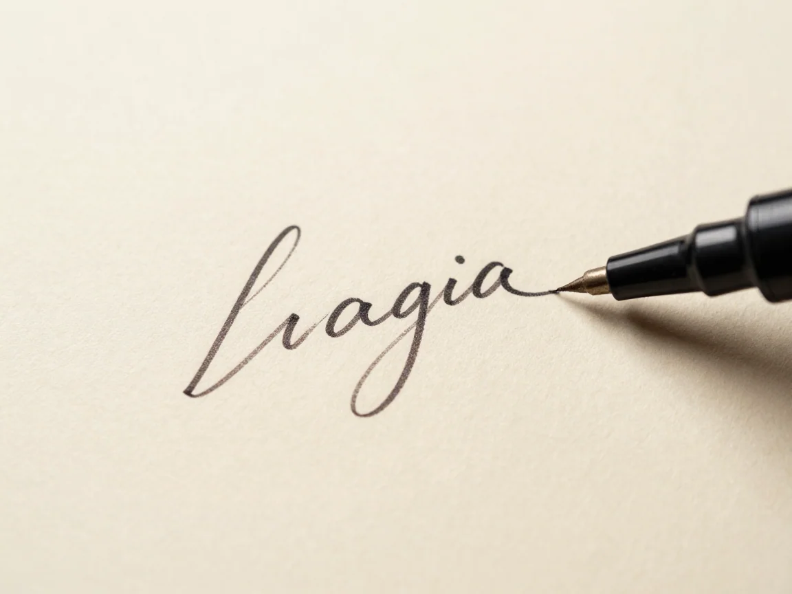 Thin loops and crossing strokes in a fictional signature mark.